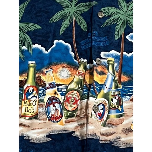 Lot of 3 Big Dogs Hawaiian Shirts Mens 4XL Cruise Motorcycle Bottles Button Down - Picture 10 of 12